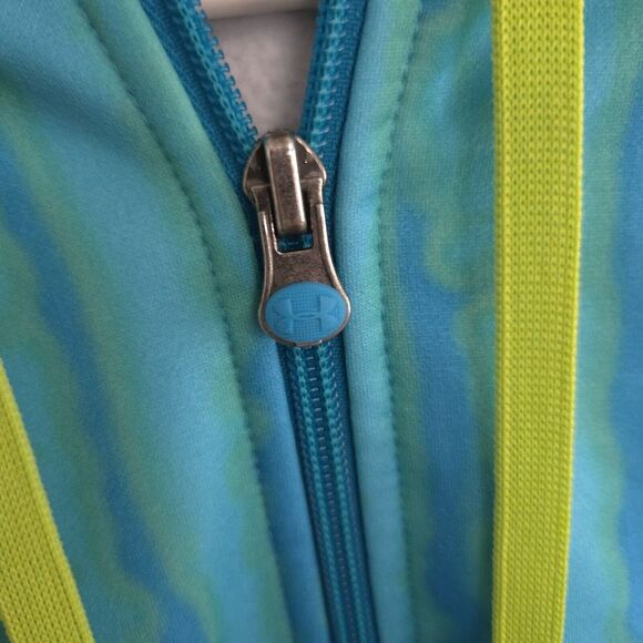 Under Armour Full Zip Semi Fitted Hooded Sweatshirt‎ Women's M Teal Tie Dye - Picture 9 of 11